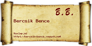 Bercsik Bence névjegykártya